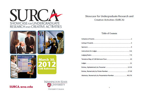 Preview screenshots of the SURCA 2012 abstract book PDF.