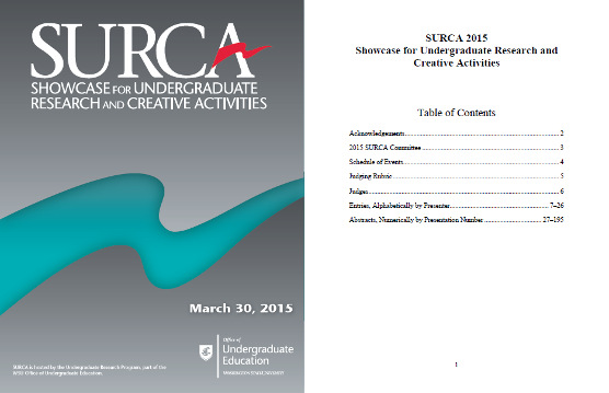 Preview screenshots of the SURCA 2014 abstract book PDF.